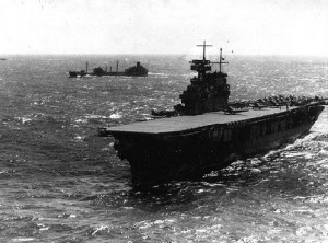 Yorktown (CV-5) puts to sea after Japanese attack in Philippines