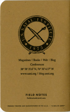 Back Cover with Naval Institute logo, so you'll have something to remember us by