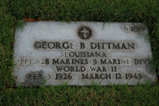 Gravestone of PFC George Dittmann, USMC