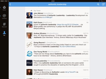 Search for #Leadership on Twitter for iPad