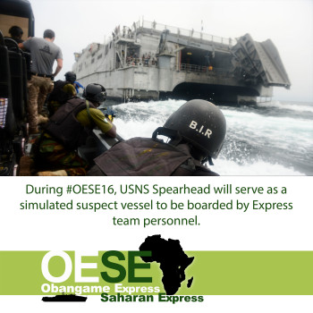 USNS Spearhead (T-EPF-1) is the U.S. Navy ship participating in OE/SE 2016. (U.S. Navy graphic by Mass Communication Specialist 2nd Class Corey Hensley).