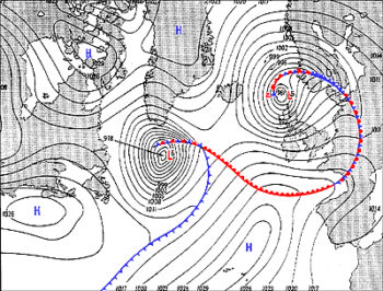 Weather map of the D-Day invasion, 6 June 1944