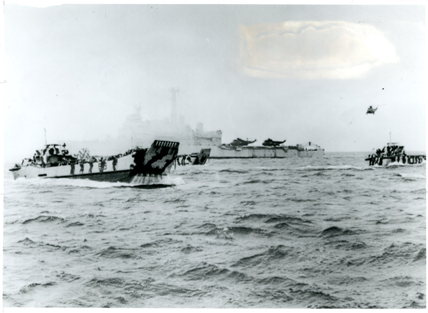 The Landings at San Carlos, The Falklands, 1982. Credit: Royal Navy