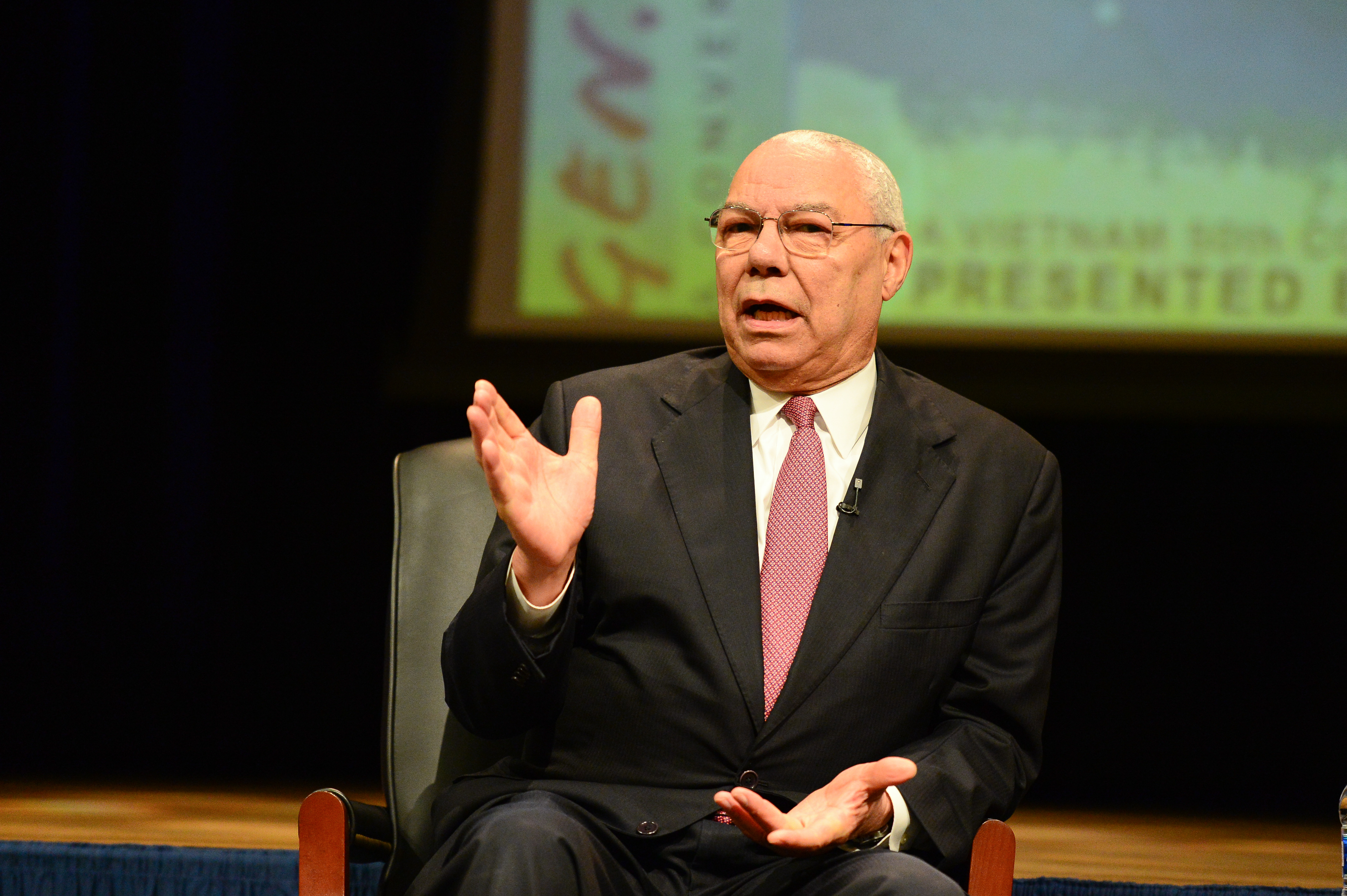 General Colin Powell speaks at an event at the Pentagon in Arlington, to commemorating the 50th anniversary of the Vietnam War. Credit: U.S. Army